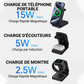 Chargeur sans fil rapide pliable 3-en-1 de 15 W