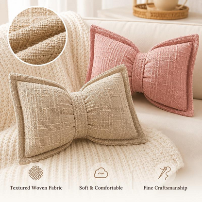 🦋 -50% ! 🎀 Coussin Décoratif en Chenille Forme Nœud Papillon – 30×50 cm – 9 Coloris – Housse + Garnissage Inclus – Pour Canapé, Lit et Coin Lecture 🛋️