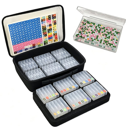 📢📢50% OFF !!⏰Boîte de Rangement pour Accessoires Diamond Art avec Compartiments Intérieurs Sans Bord