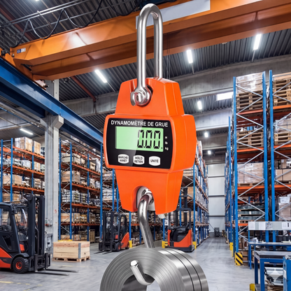 ⚖️ Balance suspendue numérique 500 kg – Conversion multi-unités (kg/lb/N), écran LCD rétroéclairé – Boîtier robuste anti-choc, crochets en acier – Portable et compacte – Idéale pour entrepôt, ferme et pêche 🏗️🐟