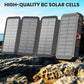🔋 Batterie solaire 20000 mAh – 4 panneaux pliables 8W, charge jusqu'à 6 appareils simultanément – IPX5 étanche, résistante aux chocs – Lampe LED 3 modes (SOS inclus) – Idéale pour camping et voyages 🌞⛺