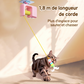 🐱 Jouet suspendu interactif pour chat – Rétraction intelligente, corde élastique 1,8 m – Rechargeable USB, installation sans outil – 2 couleurs (rose/bleu) 🧶
