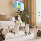 🐱 Jouet suspendu interactif pour chat – Rétraction intelligente, corde élastique 1,8 m – Rechargeable USB, installation sans outil – 2 couleurs (rose/bleu) 🧶