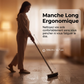 🧹 Brosse de nettoyage 2-en-1 – Poils résistants + raclette en caoutchouc, manche long ergonomique en inox – Tête pivotante 120°, rangement mural – Idéale pour sols, murs et carrelage 🚿✨