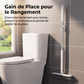 🧹 Brosse de nettoyage 2-en-1 – Poils résistants + raclette en caoutchouc, manche long ergonomique en inox – Tête pivotante 120°, rangement mural – Idéale pour sols, murs et carrelage 🚿✨