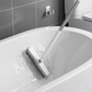 🧹 Brosse de nettoyage 2-en-1 – Poils résistants + raclette en caoutchouc, manche long ergonomique en inox – Tête pivotante 120°, rangement mural – Idéale pour sols, murs et carrelage 🚿✨