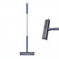 🧹 Brosse de nettoyage 2-en-1 – Poils résistants + raclette en caoutchouc, manche long ergonomique en inox – Tête pivotante 120°, rangement mural – Idéale pour sols, murs et carrelage 🚿✨