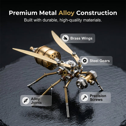 🐝⚙️ Kit de maquette 3D abeille mécanique en métal – Puzzle DIY steampunk, découpe laser précise, assemblez votre abeille métallique sans colle, une déco rétro-futuriste fascinante 🛠️✨