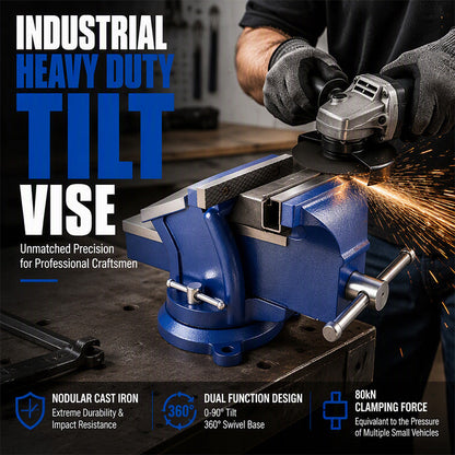 🔧 PROMO FLASH : 50% DE RÉDUCTION ! ⚙️ Étau d'Atelier à Grande Ouverture – Fonte Nodulaire – Force de Serrage 80 kN & Pivotement 360° for Métallurgie & Usinage 🛠️