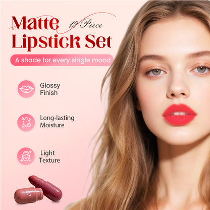 12-Piece Mini Capsule Matte Lipstick Set