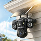 📹 -50% ! ☀️ Caméra de Sécurité Solaire – Triple Objectif 360° & IP67 – Surveillance 24h/24 Sans Fil 🏠