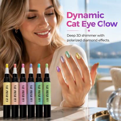 📢📢50% DE RÉDUCTION !! ⏰💅 Set de Stylos Vernis à Ongles Glitter Œil de Chat