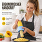 Égreneoir à maïs manuel – Lame en acier inoxydable dentée, design torsion et pression – Poignée ergonomique antidérapante – Matériau PP alimentaire – 3 coloris (jaune/bleu/beige) – Compatible maïs frais, cuit ou séché 🌽🔪