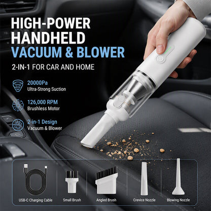🚗 PROMO FLASH : 50% DE RÉDUCTION ! 💨 Aspirateur Voiture Sans Fil – ABS – 20 000 Pa & 6 000 mAh for Nettoyage Intérieur & Voyage 🧹