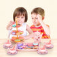 🍵 Set de théière jouet – 17 pièces (théière, tasses, assiettes, desserts, mallette) – Matériau PP/PS non toxique – Design portable – 5 styles (rose/dinosaure/licorne/sirène/chat) – Dès 3 ans 🦄✨