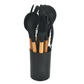 Set d'ustensiles de cuisine 12 pièces – Silicone antiadhésif, résistant à la chaleur – Manches en bois ergonomiques – Protection anti-rayures – 8 coloris disponibles