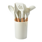 Set d'ustensiles de cuisine 12 pièces – Silicone antiadhésif, résistant à la chaleur – Manches en bois ergonomiques – Protection anti-rayures – 8 coloris disponibles