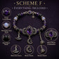🏷️ PROMO –50 % ⏳ Bracelet Halloween – Perles en strass, charmes sorcière  – Thème violet élégant – Bande élastique durable – Taille ajustable – Idéal pour fêtes et tenues gothiques 🎃🔮✨