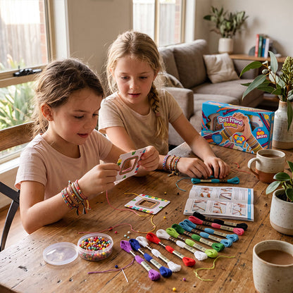 🧵 Kit de tissage bracelets d'amitié – Fini l'ennui et les écrans – Créatif, coloré, facile à utiliser – Idéal pour enfants dès 3 ans, en famille ou entre amis 🎨