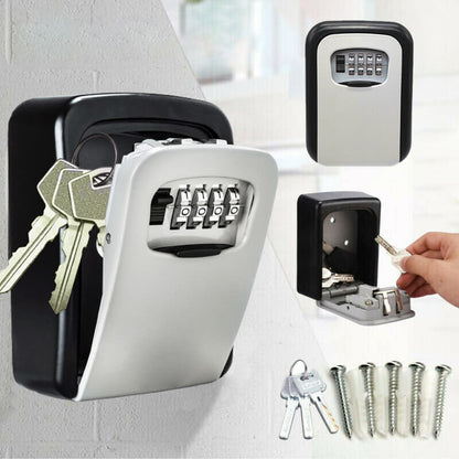 🔑 Boîte à clés sécurisée murale – Fini les clés cachées sous le paillasson – Code 4 chiffres réglable, capacité 5 clés – Idéal pour maison, jardin et locations saisonnières 🏠