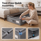 🛏️ Chariot de rangement sous-lit – Fini le désordre dans la chambre – Roulettes 360° silencieuses, cadre acier renforcé – Idéal pour vêtements, chaussures et couvertures 📦