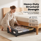 🛏️ Chariot de rangement sous-lit – Fini le désordre dans la chambre – Roulettes 360° silencieuses, cadre acier renforcé – Idéal pour vêtements, chaussures et couvertures 📦