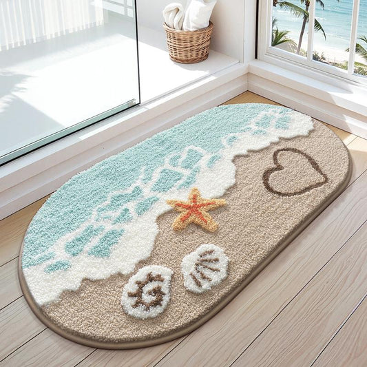 🚪 Tapis de sol absorbant – Fini les sols mouillés et glissants – Doux au toucher, dos antidérapant – Idéal pour salle de bain, cuisine et entrée 🧺