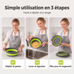 🍳💧 -50% ! 🧲Ensemble de 3 Passoires Pliables avec Socle Égouttoir – 3 Tailles, Gain de Place & Usage Polyvalent en Cuisine