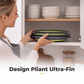🍳💧 -50% ! 🧲Ensemble de 3 Passoires Pliables avec Socle Égouttoir – 3 Tailles, Gain de Place & Usage Polyvalent en Cuisine
