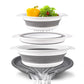 🍳💧 -50% ! 🧲Ensemble de 3 Passoires Pliables avec Socle Égouttoir – 3 Tailles, Gain de Place & Usage Polyvalent en Cuisine