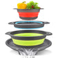 🍳💧 -50% ! 🧲Ensemble de 3 Passoires Pliables avec Socle Égouttoir – 3 Tailles, Gain de Place & Usage Polyvalent en Cuisine