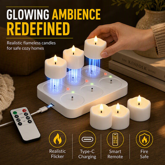 Bougie chauffe-plat LED sans flamme rechargeable
