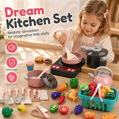 🍳 PROMO FLASH : 50% DE RÉDUCTION ! Ensemble Jouet de Cuisine pour Jeux de Rôle – Plaque à Induction Réaliste avec Effets Sonores & Aliments Découpables, ABS Certifié Sécurisé for l'Imagination des Enfants ✨👶