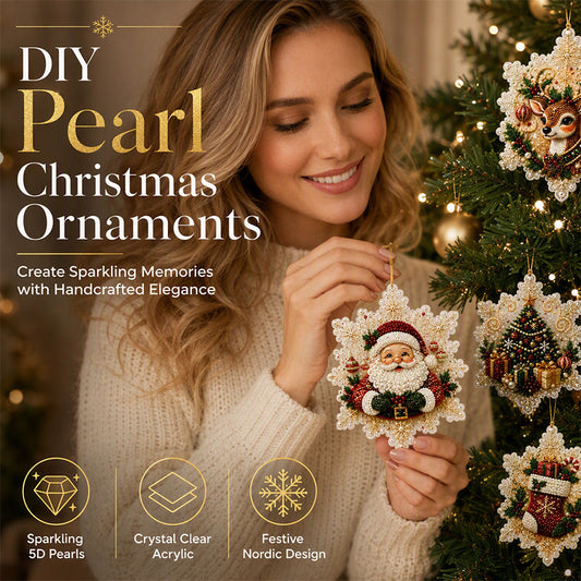 🔥‑50% Prévente Noël ! Kit DIY décorations sapin strass 5D nacrés 🎄 À peindre et suspendre, déco festive maison ✨