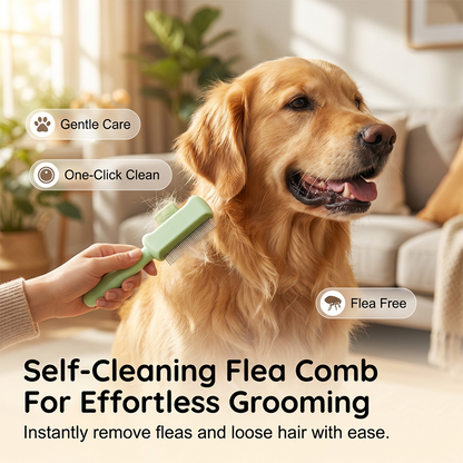 Peigne Anti-Puces Autonettoyant pour Animaux