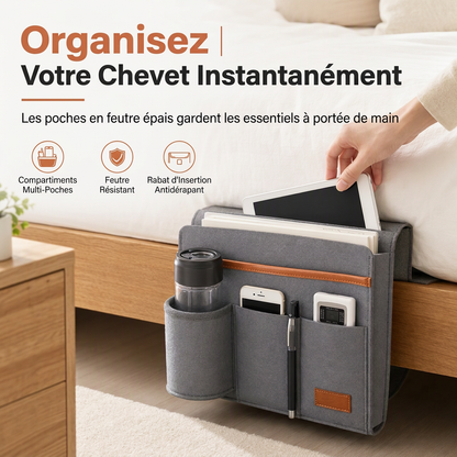 🛏️ PROMO FLASH : 50% DE RÉDUCTION ! Organiseur de Chevet en Feutre Épais – Multi-Poches & Rabat d'Ancrage sous Matelas for un Espace de Repos Serein et Sans Encombrement ✨🌙