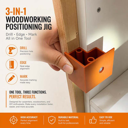 📢📢50% DE RÉDUCTION !! ⏰ Localisateur d’Installation Menuiserie 3-en-1 & Amortisseur de Placard – Perçage Double Usage 20 et 23 avec Outil de Traçage et Découpage