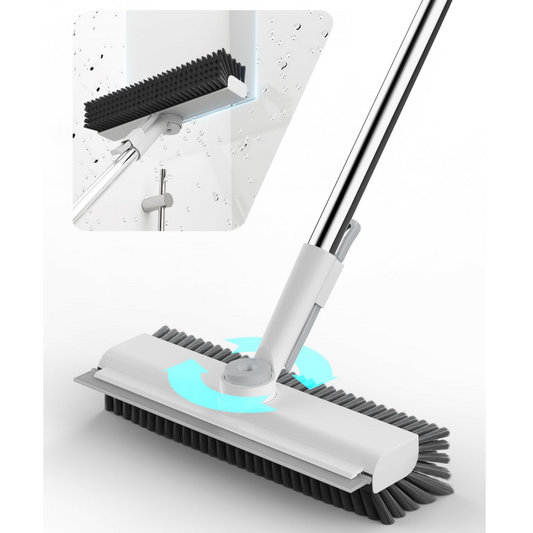 🛒 Offre limitée : –50 % ! 🧹 Brosse de sol 3-en-1 – Fini le dos courbé et les sols qui restent mouillés – Poils rigides, raclette intégrée, manche 138 cm – Idéal pour carrelage, douche et coins difficiles 🚿