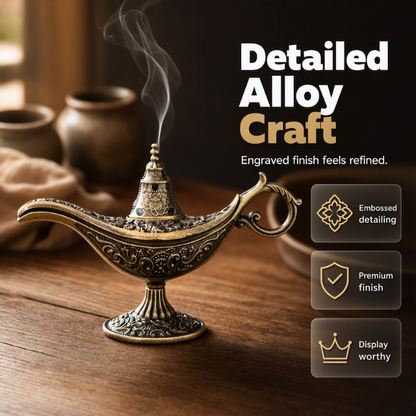 📢📢50% DE RÉDUCTION !! ⏰Brûle-encens Vintage Lampe de Génie Aladdin – Décoration Aromathérapie Inspirée d'Aladdin