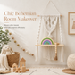 🌿 50% DE RÉDUCTION!  Étagère murale macramé – Tissage artisanal & plateau bois ✨