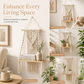 🌿 50% DE RÉDUCTION!  Étagère murale macramé – Tissage artisanal & plateau bois ✨