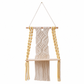 🌿 50% DE RÉDUCTION!  Étagère murale macramé – Tissage artisanal & plateau bois ✨