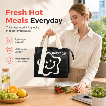 🍱 Sac repas isotherme – Fini les repas froids au bureau ou à l'école – Isolation aluminium, tissu Oxford 420D hydrofuge, grande capacité – Idéal pour déplacements quotidiens 🥗