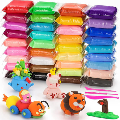 🛒 Offre limitée : –50 % ! 🎨 Argile légère multicolore – Fini les créations qui craquent et le four obligatoire – Séchage à l'air 24–48h, douce et facile à modeler, non toxique – Idéal pour enfants dès 3 ans 🖐️