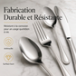 🛒 Offre limitée : –50 % ! 🍽️ Set de couverts 4 pièces – Fini les couverts ternes et qui se plient – Acier inoxydable 410, finition miroir, design équilibré – Idéal pour repas de fête et cadeaux 🥂